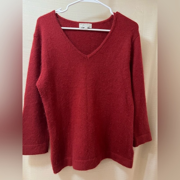 Beechers Brook Vintage Red Angora Blend Sweater Size Large SO SOFT luxury - Picture 1 of 7